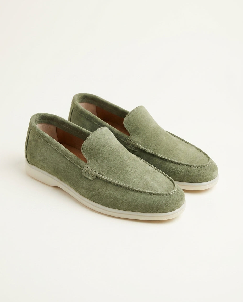 Mocassins pour hommes en daim Vert Sauge - Izem