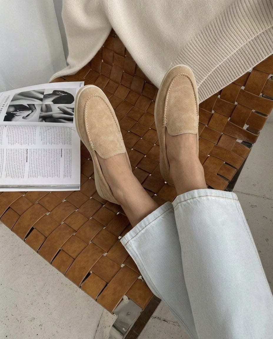 Mocassins en Daim Beige Sable - Izem