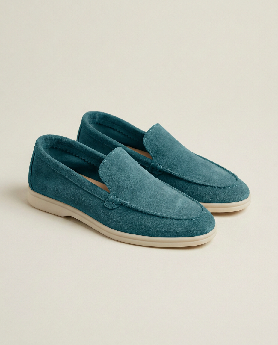 Mocassins en Daim Bleu Pétrole - Izem