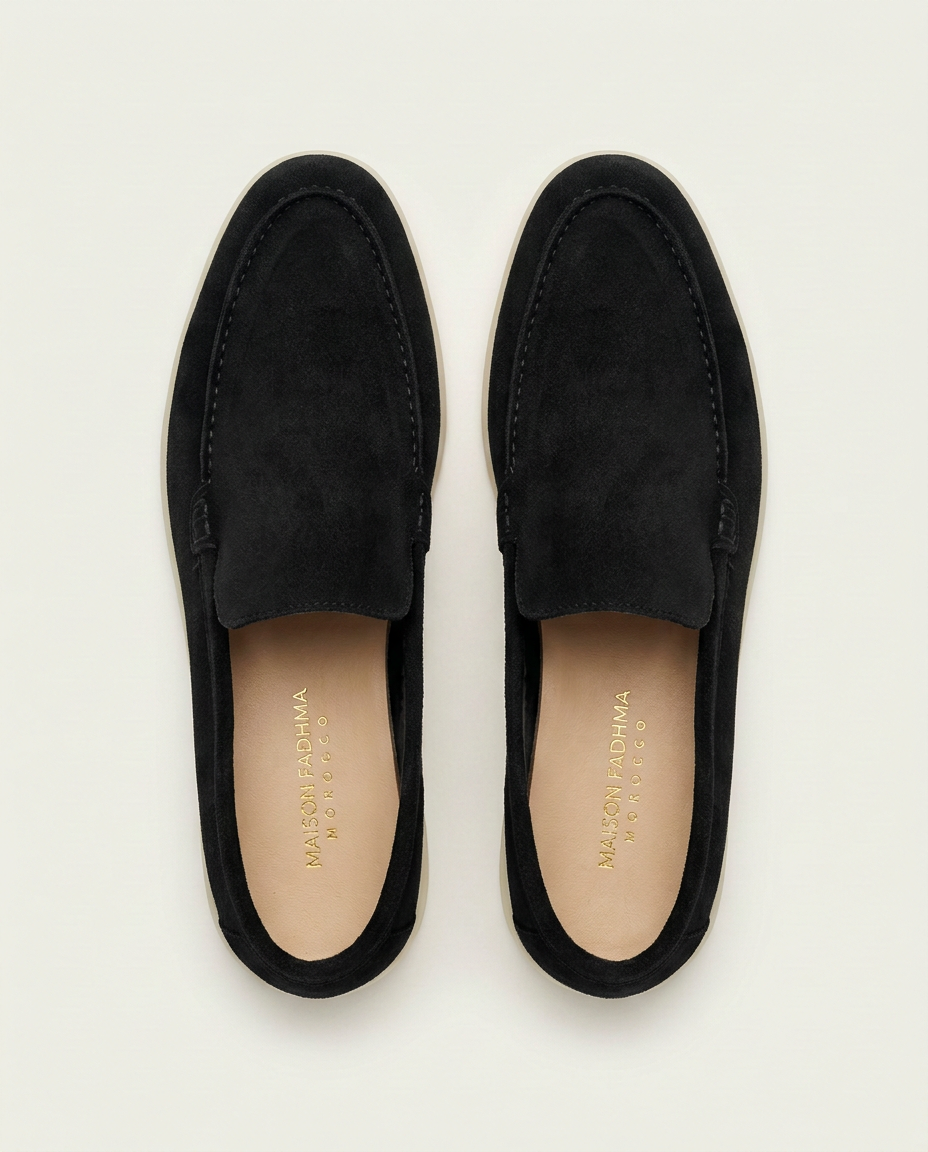 Mocassins en Daim Noir Profond - Izem