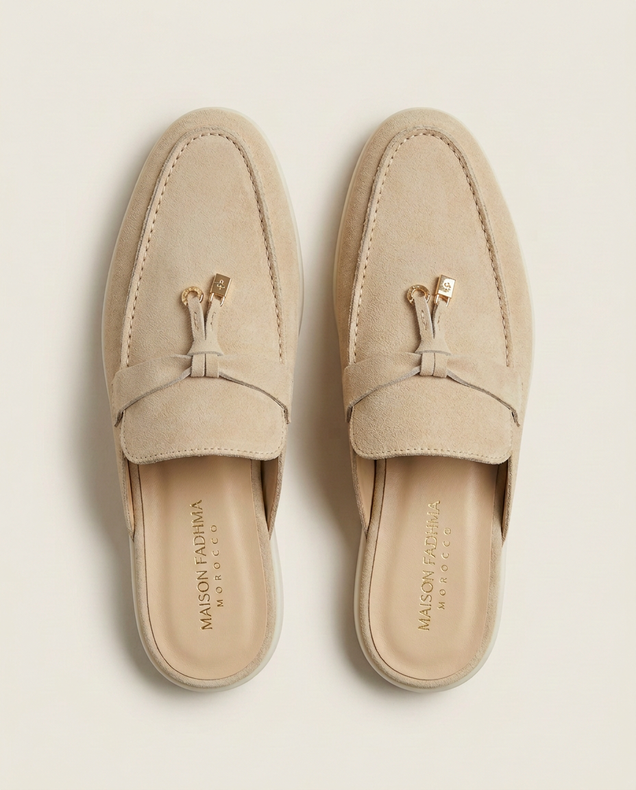 Mules en Daim Beige Sable - Tayri