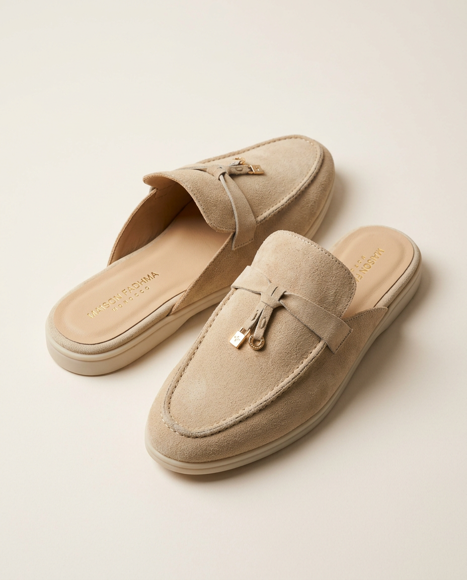 Mules en Daim Beige Sable - Tayri