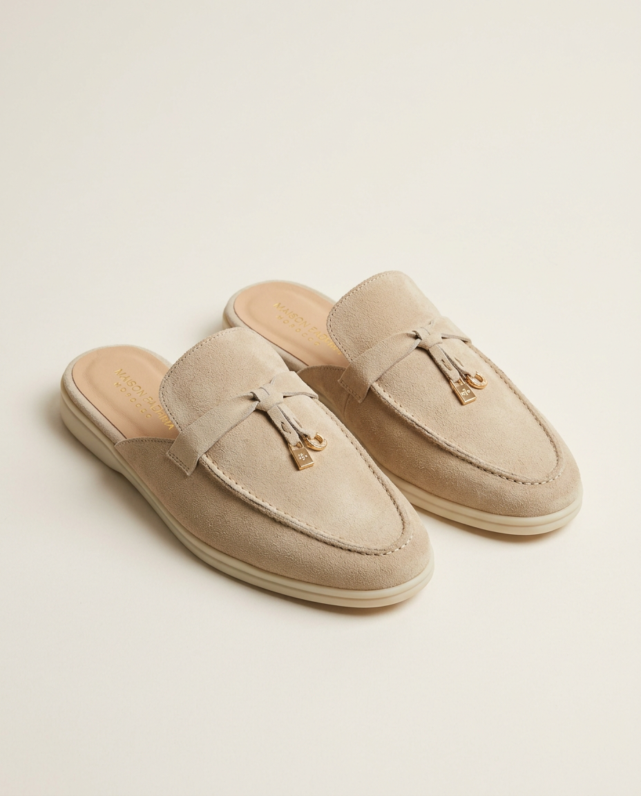 Mules en Daim Beige Sable - Tayri