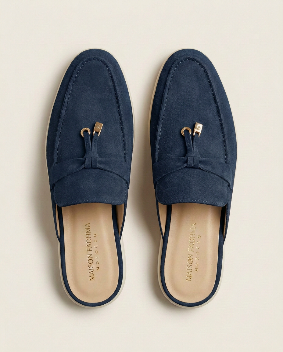 Mules en Daim Bleu Marine - Tayri