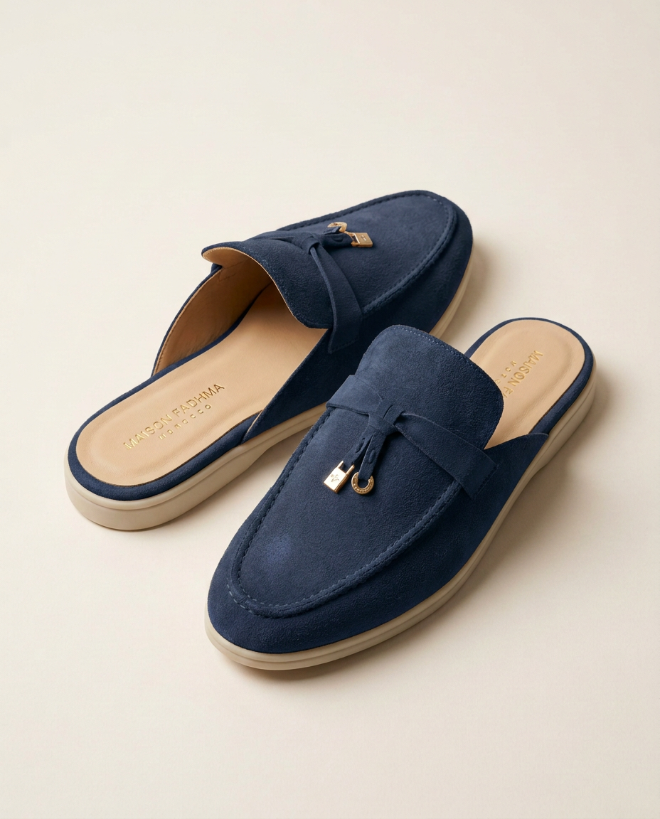 Mules en Daim Bleu Marine - Tayri