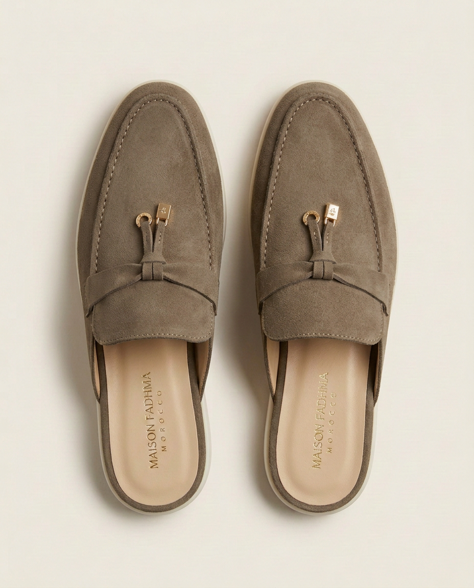 Mules en Daim Taupe Clair - Tayri