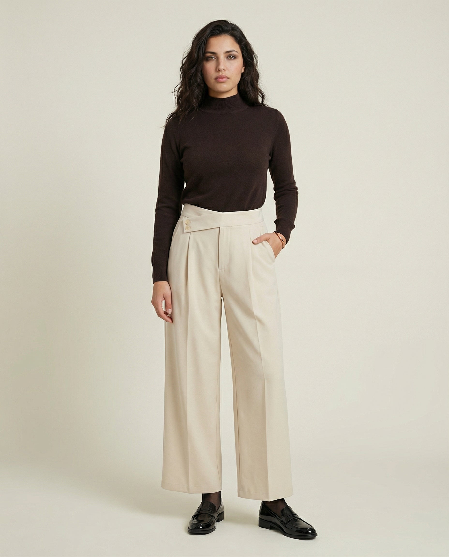 Pantalon Large Fluide Stretch Beige - Izil