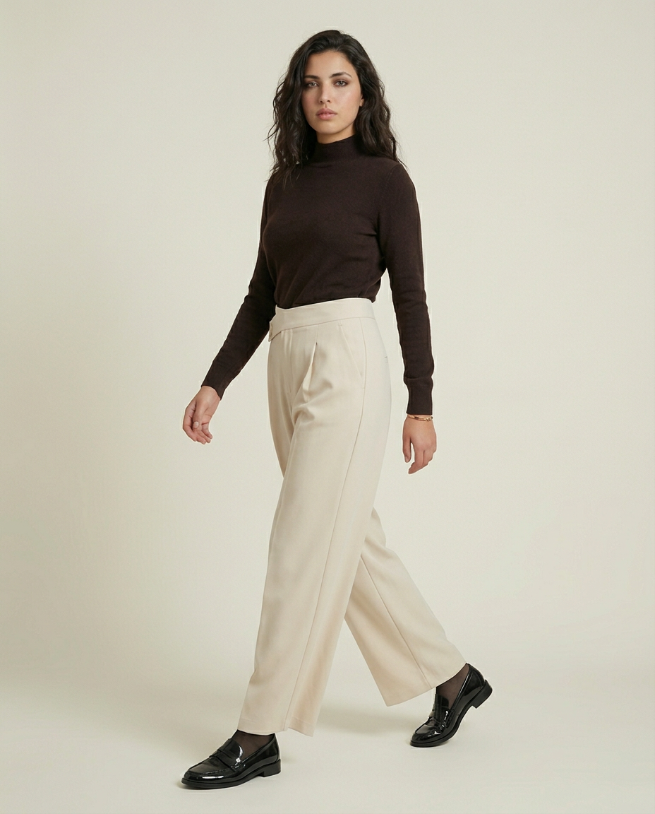 Pantalon Large Fluide Stretch Beige - Izil