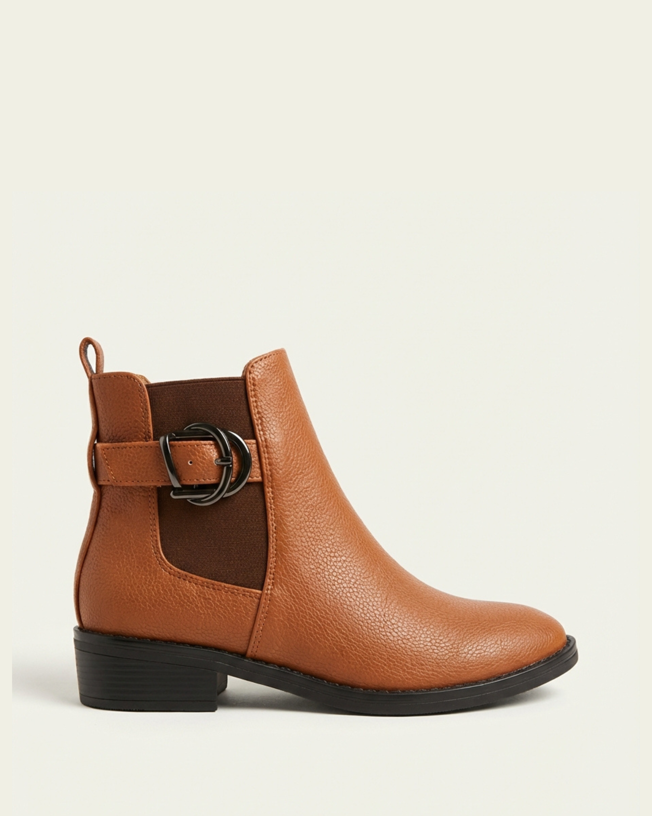 Bottines Chelsea Femme en Cuir Cognac Miel- Nahla