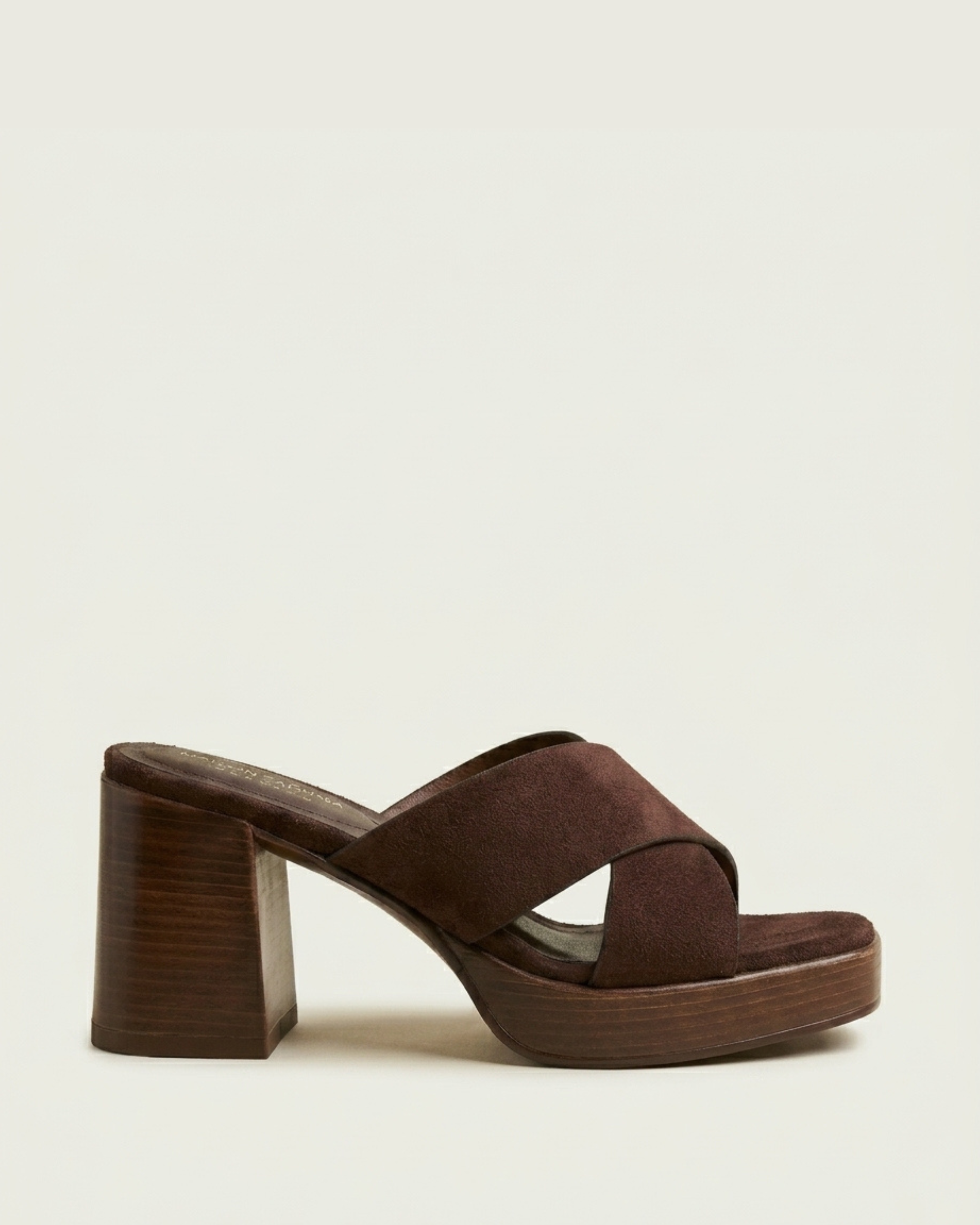 Sandale Femme à Talon en Daim Marron - Silin