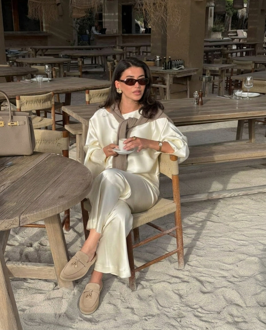 Mules en Daim Beige Sable - Tayri