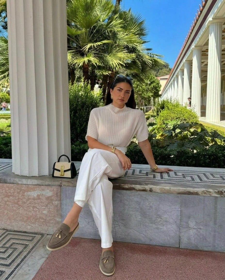 Mules en Daim Taupe Clair - Tayri