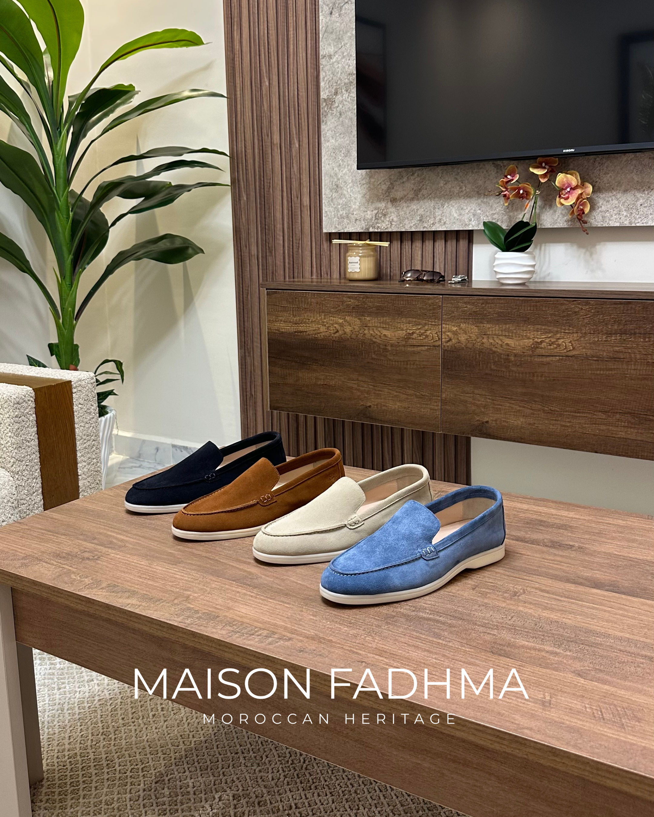 Mocassins pour hommes en daim Noir - Izem