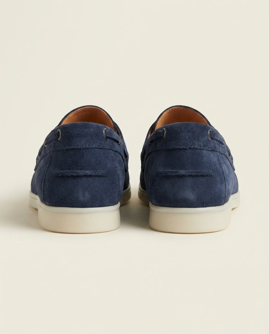 Mocassins Bateau en Daim Bleu Marine - Tifira