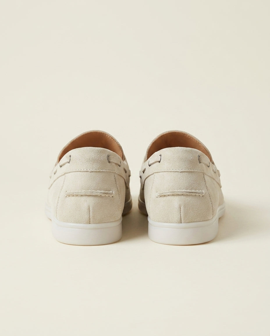 Mocassins Bateau en Daim Beige - Tifira