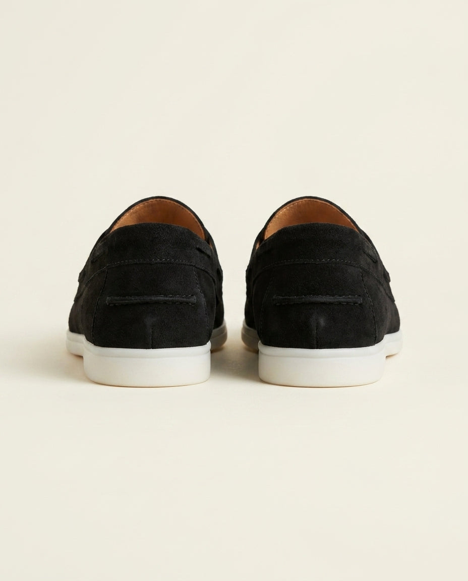 Mocassins Bateau en Daim Noir - Tifira