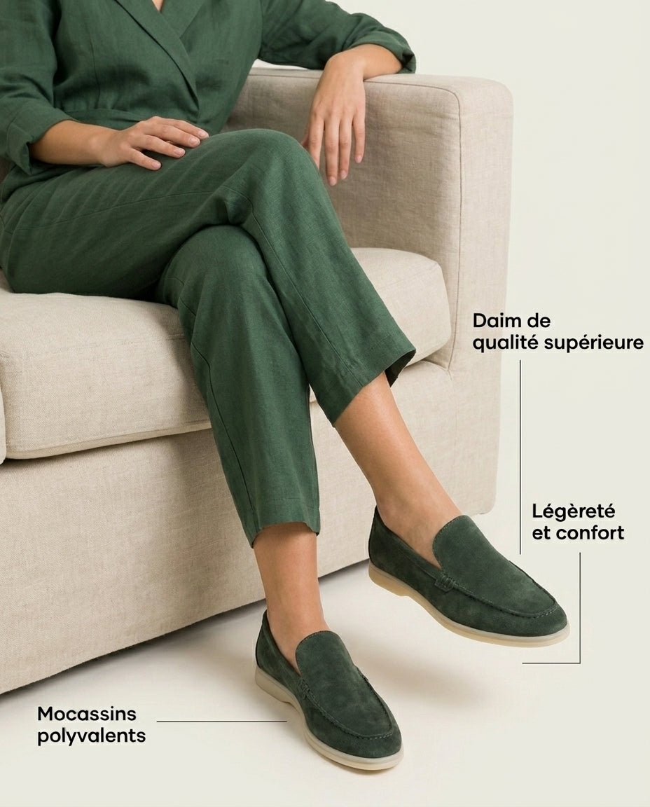 Mocassins en Daim Vert Forêt - Izem